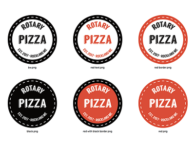 Variations on a theme - pizza parlor logo curved text d84d3d langdon logo pizza rotary valencia variations