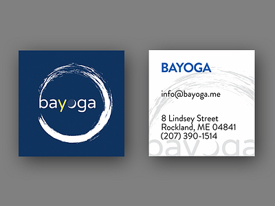 Business card for a yoga studio biscay brandon grotesque business card enso circle moon paris daisy square varela round yoga zen circle