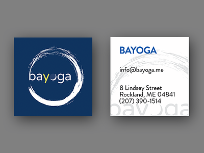 Business card for a yoga studio