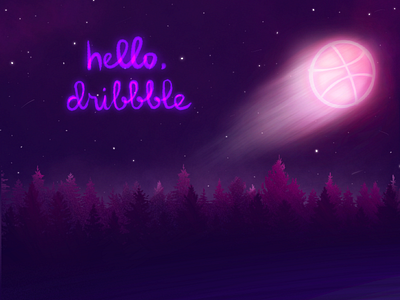 Hello, Dribbble! illustration