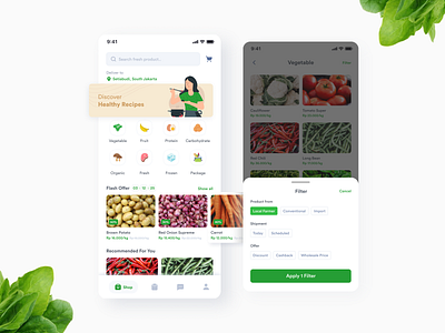 Shopping App - Fresh Fruit and Vegetables app clean design exploration fresh mobile online shopping ui user interface