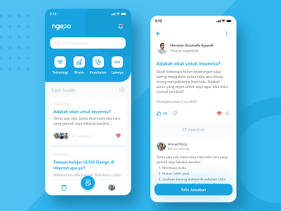 #Exploration - Ngepo App android app card clean design exploration illustration interface ios iphone mobile question ui