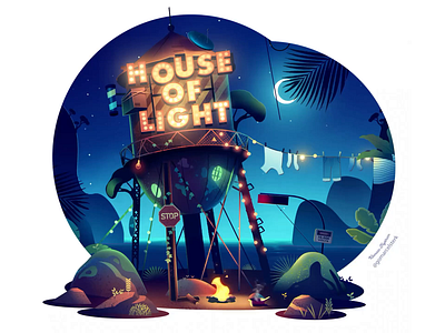 House of Lights + Making Of 2d 2danimation 3d aftereffects ambiance animation dream feelgood film illustration mograph motiondesign photoshop teamwork videoanimation vintage