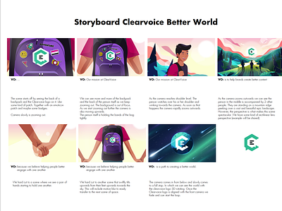 Clearvoice Better World, Better Content Illustrated storyboard animation behindthescenes design art drawing ideas illustration inspiration learning motion animation motion graphics planner template planning project sketch sketching sneak peek storyboard storyboard artist storyboarding voice over