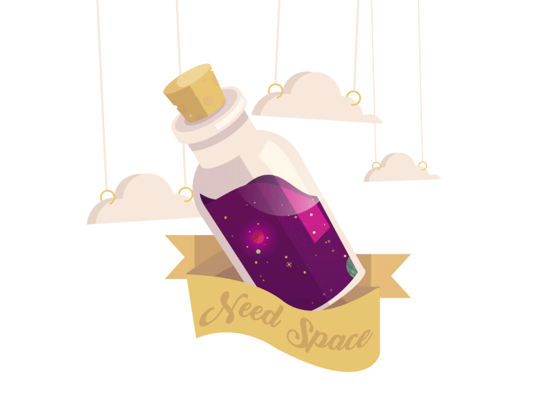 Galaxy Bottle GIF animation chill chilling design gif gif animation illustration motion design motion designer motion graphic motiongraphics peaceful relax relaxing sticker sticker design sticker mule sundaymotivation video video animation