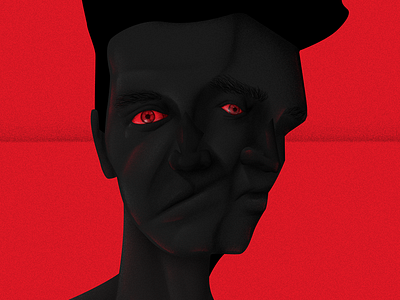 Burden/1 abstract black burden contemporary dark digital art digital illustration eyes illustration portrait red