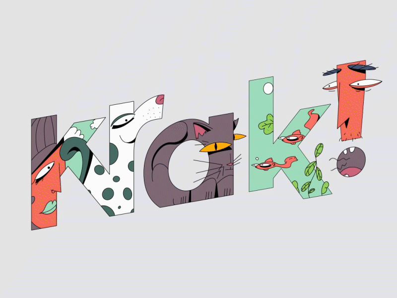Krak logo animation animation cat cell animation characters dog gif illustration krak logo logo design loop