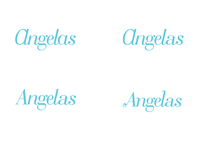 Angelas Logotype Variations logotype script text tiffany