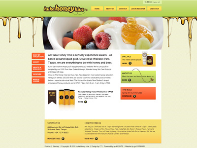 Honey Hive Homepage V2 fruit homepage honey masthead website