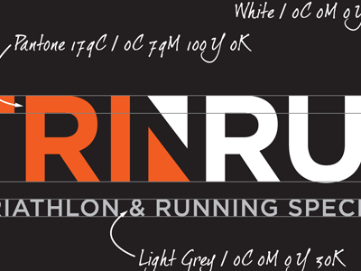 Tri N Run Style Guide black guide logo negative space orange reversed running style triathlon