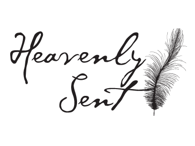 Heavenly Sent Logo Final feather heavenly script soft