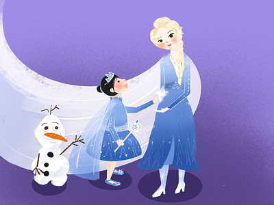 Elsa baby elsa frozen illustraion