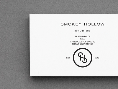 Smokey Hollow Studios branding business card identity minimal photography
