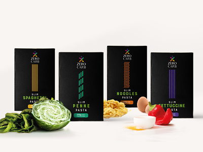 ZEROCARB pasta branding design diet illustration logo minimal minimalist packaging pasta
