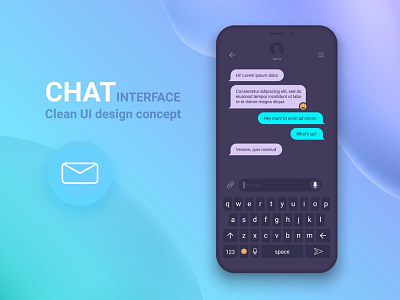 Chat Interface. Dark Theme app chat dark design dialog illustration interface message messenger shutterstock ui vector