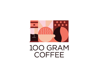 100 Gram Coffee 100 brand brand mark caffeine café coffee coffee bean coffee branding coffee cup coffee logo design freelnce french press graphiste lin icon line art logo logo maker logo mark zimbo