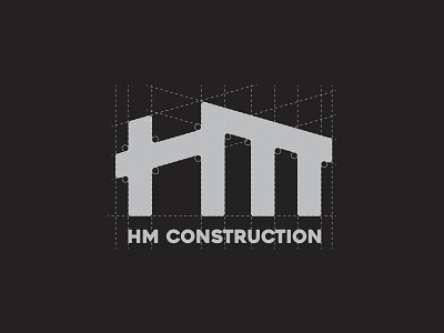 Construction of HM Construction logo brand brand mark branding building construction design freelance graphic design lettering logo logo design logo designer logo designers minimal monogram type typography