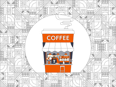 Coffee House africa african african pattern barista cafe caffe caffeine coffee coffee addict coffee beans coffee cup coffee lover line art line illustration specialty coffee takeaway coffee vector