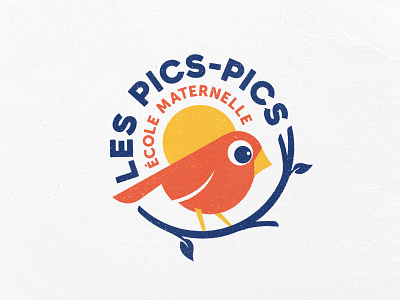 Les Pics-Pics bird logo brand mark creche cute illustration island birds kids logo logo logo design logo maker logo mark pre school simple logo