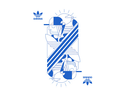 Adidas Originals adidas adidas originals apparel blue branding brands clothing fan art footwear half tone illustration illustrator line art line illustration one colour playing cards shoes zimbo