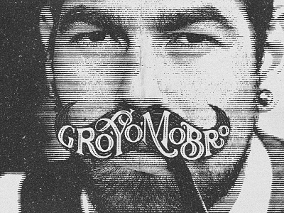 Gro Yo Mo Bro beard lettering man men mens cancer mens health mo moustache movember novel pipe sketch art stay healthy type typism typography vintage vintage art vintage poster