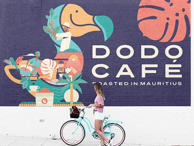 Dodo Café Wall Mural Proposal art cafe caffeine coffee coffee addict coffee lover dodo dodo cafe graffiti illustration mural paint street art tropical wall mural
