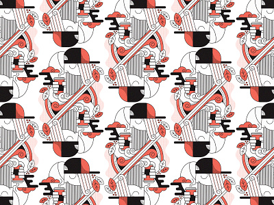 Hipster Coffee Repeat Pattern africa african beard cafe caffeine coffee coffee addict coffee bean digital art hipster illustration illustrator line art line illustration pattern seamless pattern take away coffee tuna can zimbo