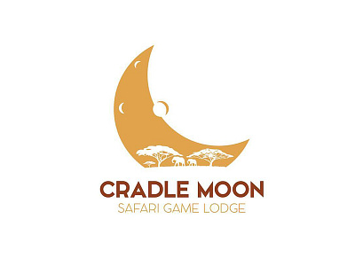 Cradle Moon africa cradle design elephant game lodge logo moon safari