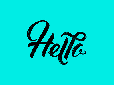 Hello calligraphy clean good type hello lettering minimal typography