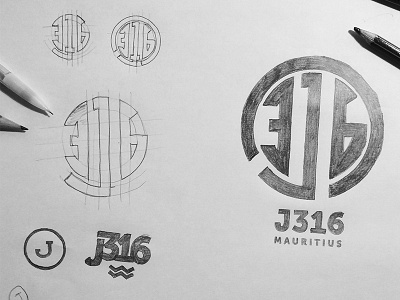 J316 Sketch christian design idea j316 lettering logo mauritius minimal pencil simple sketch watches