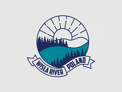 Wisla River adventure forest icon line vector mountain poland river travel wisla