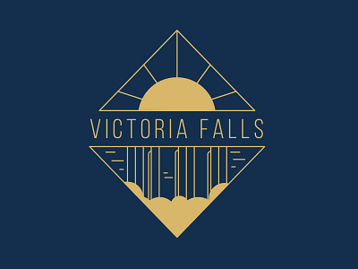 Vic Falls africa icon line vector minimal nature outdoors simple sun vector victoria falls waterfalls zimbabwe