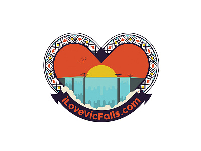 iLove Vic Falls adventure heart icon logo love nature outdoors travel victoria falls waterfall zimbabwe