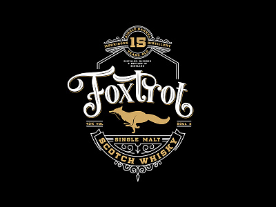 Foxtrot Scotch Whisky branding fox foxtrot logo retro scotch single malt typography vintage whisky