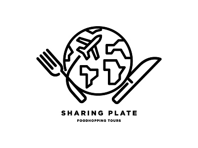 Sharing Plate logo option food food and beverage food porn foodie foodlover fork knife lineart logo plate tasty travel