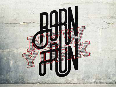 Compressport Born To Run NY active activewear born to run compressport fitness grafitti graphic design health lettering marathon new york ny running sport street art type typography