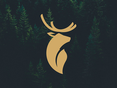 WIP: Gold Leaf Hunting austria deer forest gold graphic design hunt hunter hunting leaf logo logo designer logomark minimal monogram natural simple vienna