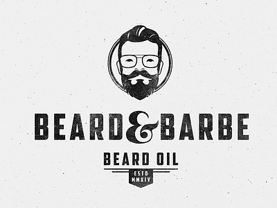 Beard & Barbe final logo barbe beard beard logo beard oil beard wax face face logo graphic design graphiste hipster ink la réunion reunion island stamped