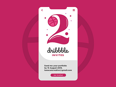 2 Dribbble Invites 2 creative design dribbble dribbble invite giveaway graphic design lettering numbers tuna can type typography ui ux zimbo