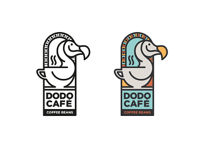Dodo Cafe WIP branding branding design café coffee coffee beans coffee cup color dodo graphic design illustration illustrator line icon line illustration line logo logo logo design minimal simple