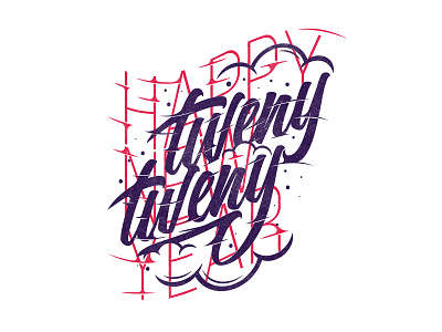 Tweny Tweny 2020 calligraphy clouds design freelance graphic design happy new year lettering new year sky type typography zimbo