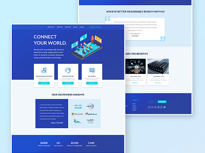 Connect Your World | Landing Page cloud technology website