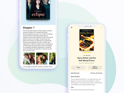 DigiBook Mobile App | Book Reading & Listening Screens