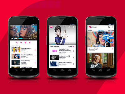 Vevo 2.0 for Android is LIVE 2.0 android app browse design mobile music play ui vevo video watch