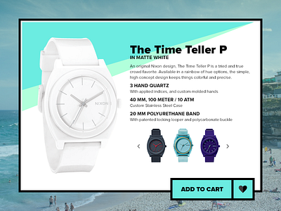 Daily UI #012 - E-Commerce Shop 012 beach buy daily ui e commerce nixon shop store watch