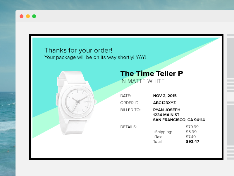 Daily UI #017 - Email Receipt 017 daily ui receipt email