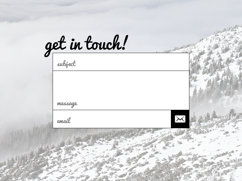 Daily UI #028 - Contact Us upsplash winter form contact 028 daily ui