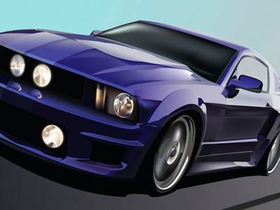 Mustang car cropped design ford illustration illustrator mustang purple vector