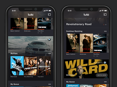 Tubi Partner Sponsorship Concept android app details ios movie movie app movies partner player show shows sponsored streaming tv ui