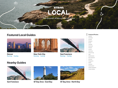 Strava Local Navigation city guides featured routes local routes seo web navigation